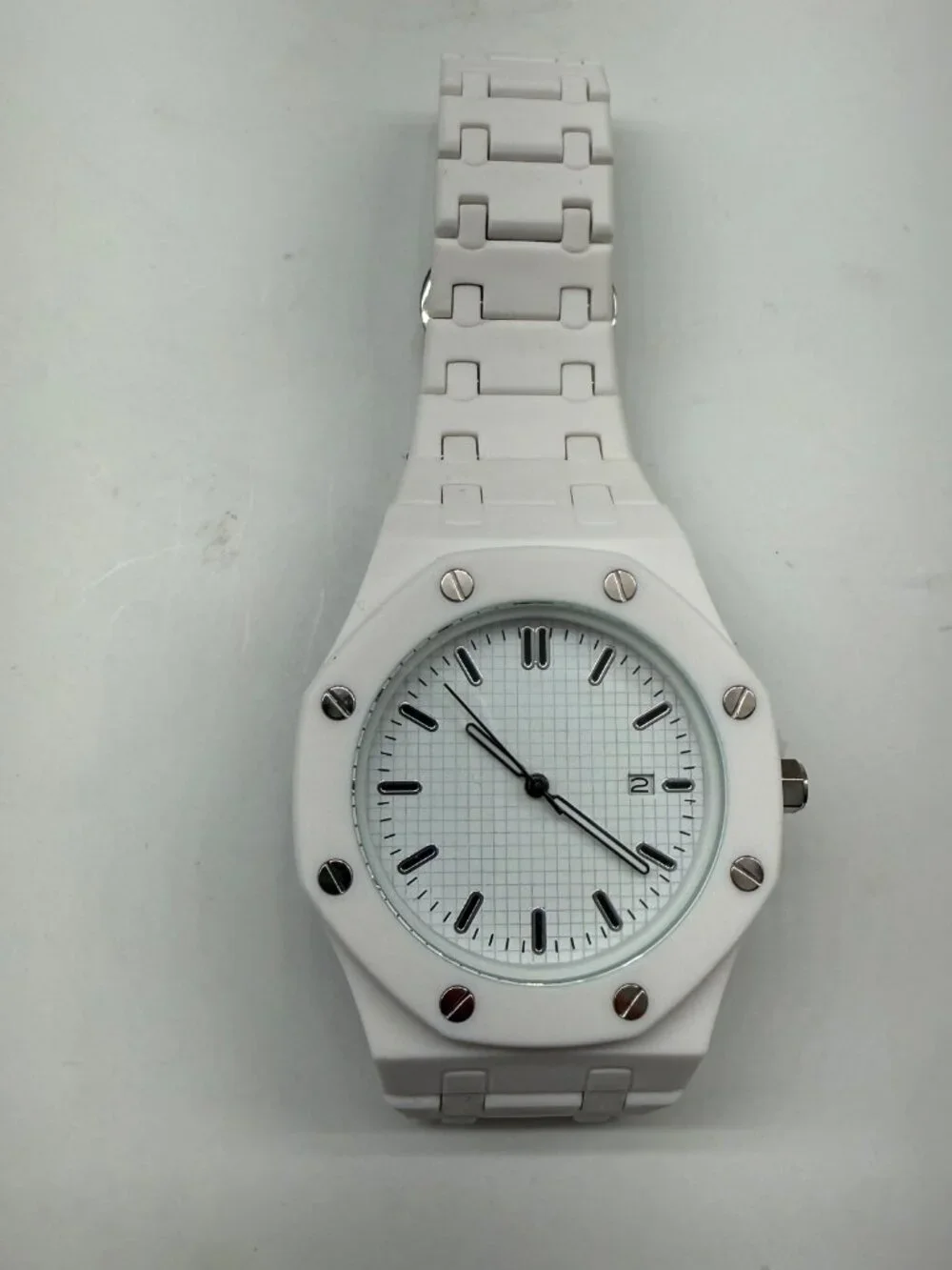 Lorinco AP-RP Men's Unisex White 43mm Quartz Day Date Watch NEW NO BOX